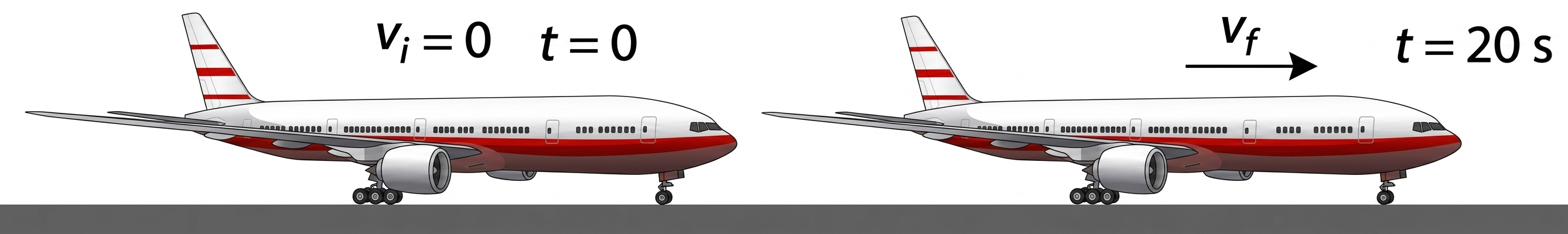 Plane accelerating on runway