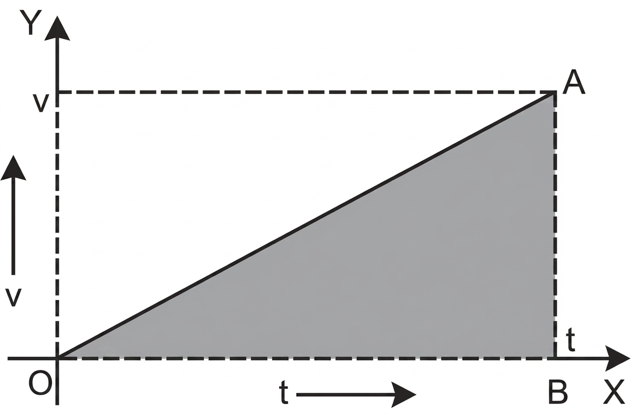 Speed-time graph for acceleration (triangle area)