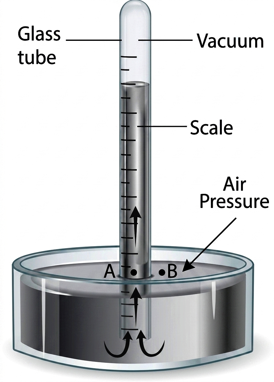Diagram of a simple mercury barometer