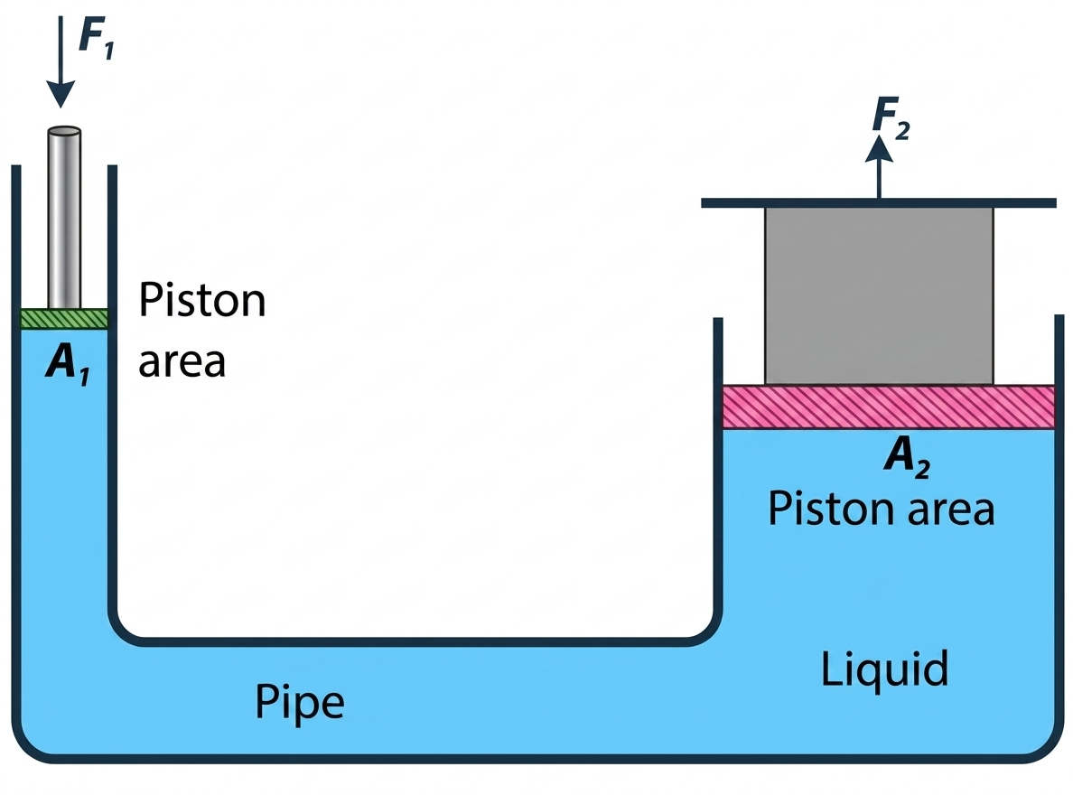 Diagram of a hydraulic press