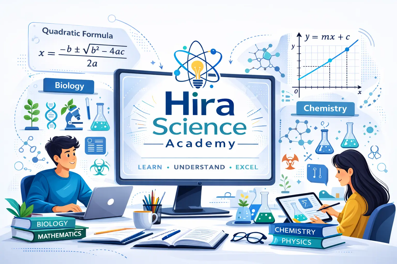 Students learning at Hira Science Academy