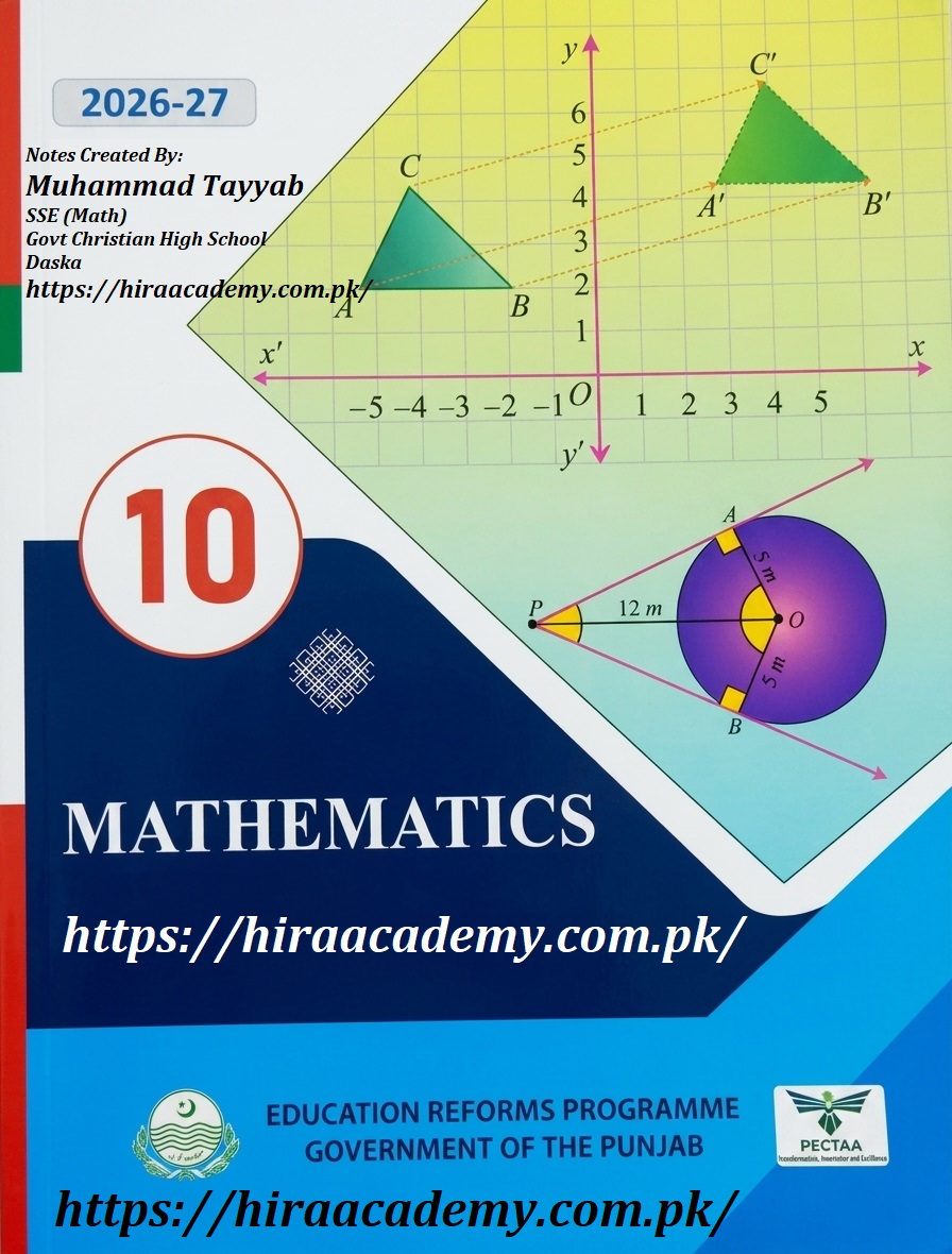 Math Function Vector Class 10 Maths Notes 2026 – New Syllabus, Solved Exercises | Punjab Board