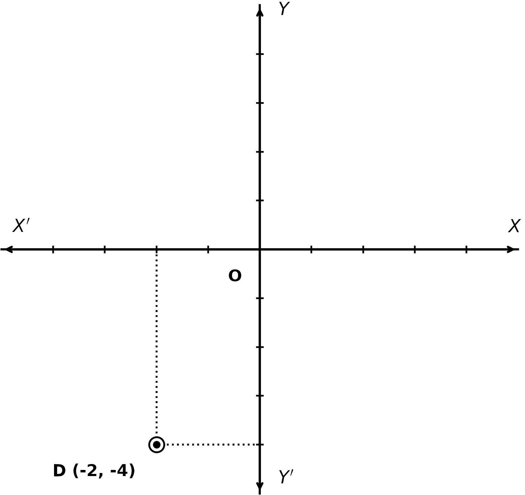 Graph showing point (-2, -4)